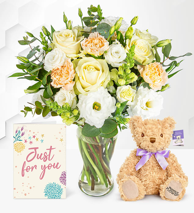 Ivory Harmony with Teddy & Card Medium