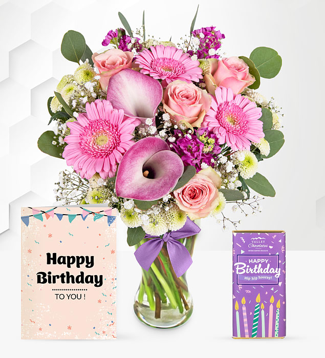 The June Bouquet with Birthday Chocolate & Card