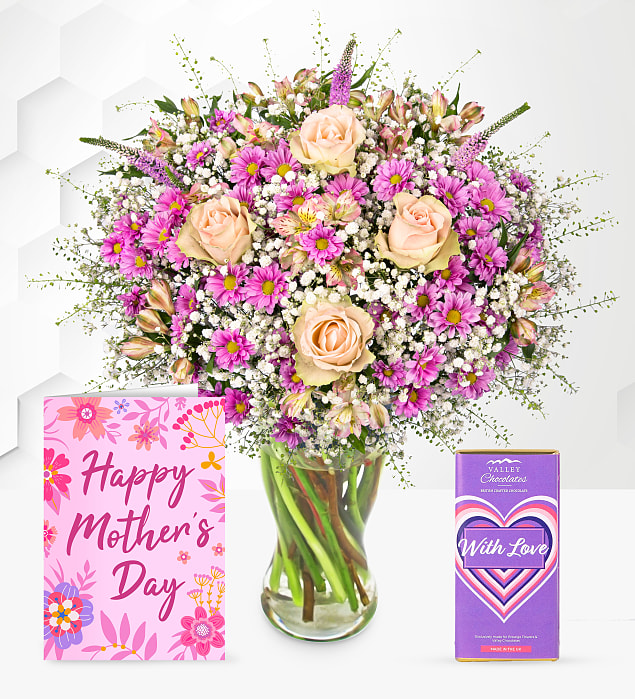 Pink Sunshine with Love Chocolate & Card
