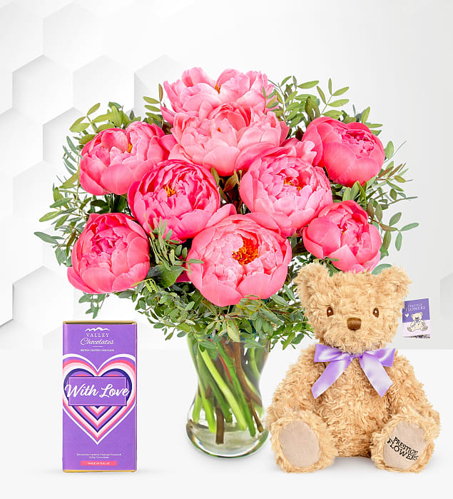 Peony Blush Teddy Joy Gift