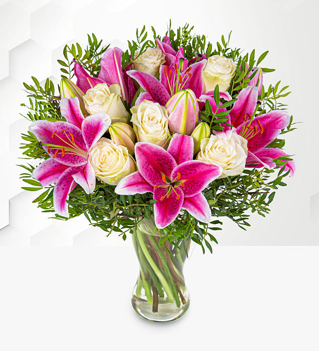 Pink Lily & Roses