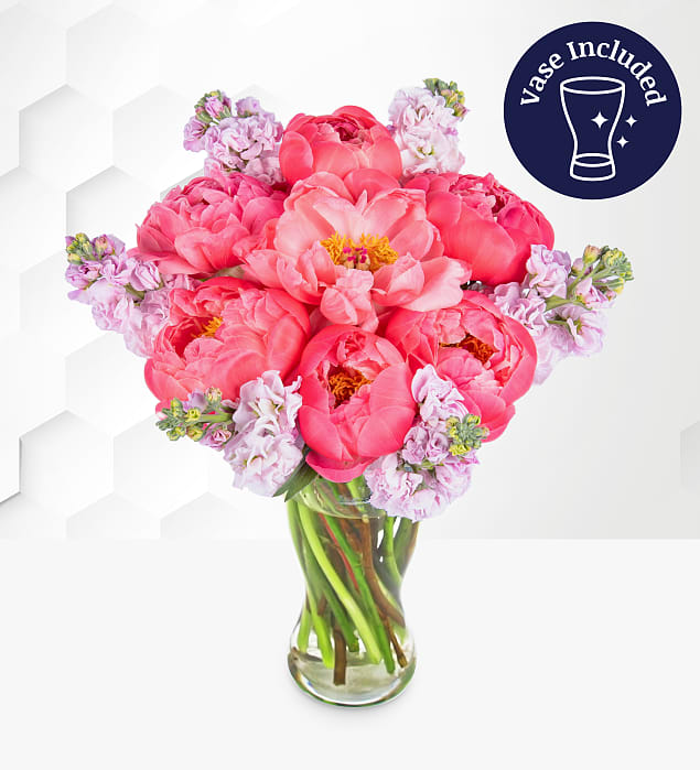 Paradise Peonies & FREE Vase Medium