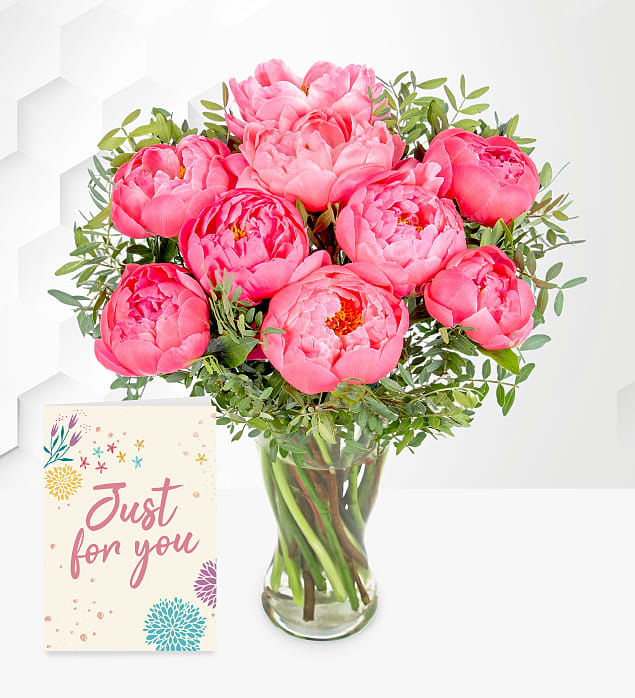 Summer Peonies with Card 