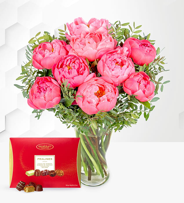Summer Peonies with Chocolates