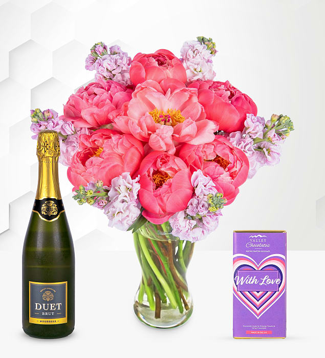 Paradise Peonies Fizz Joy Gift