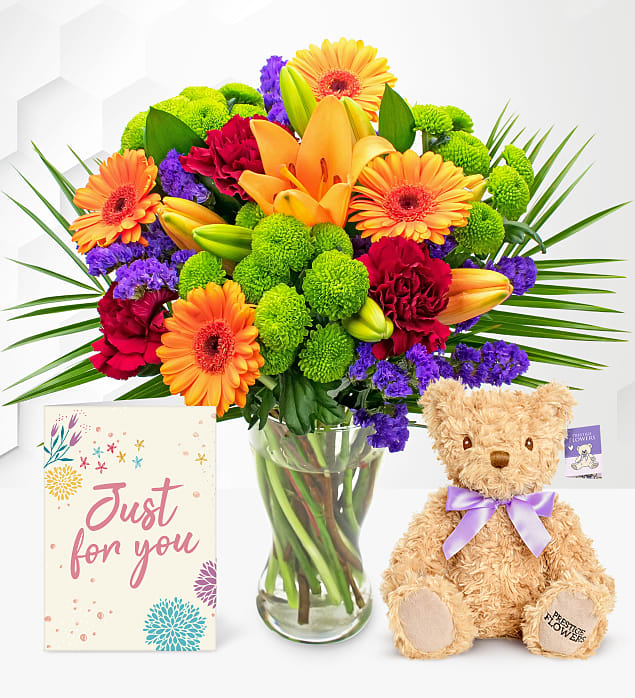 Joyful with Teddy & Card Medium