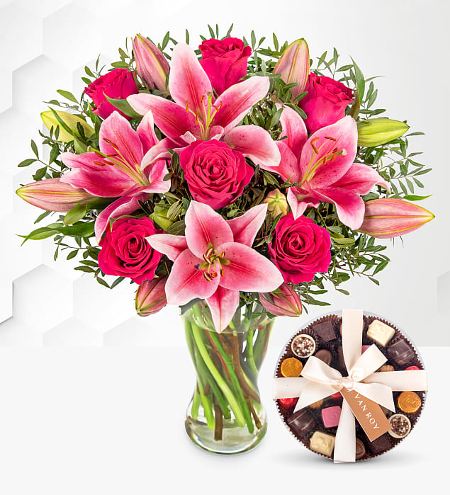 Rose and Lily & Belgian Chocolates