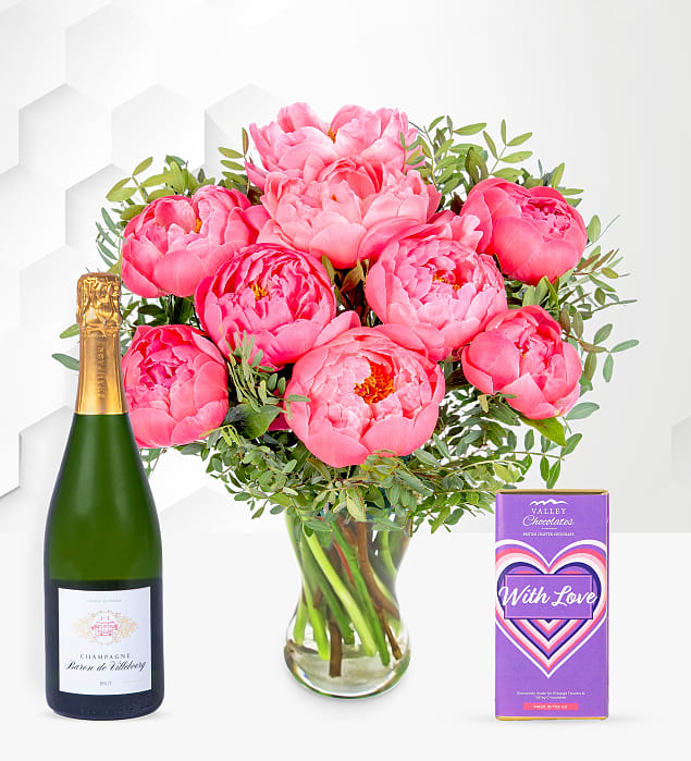 Peony Blush Champagne Joy Gift