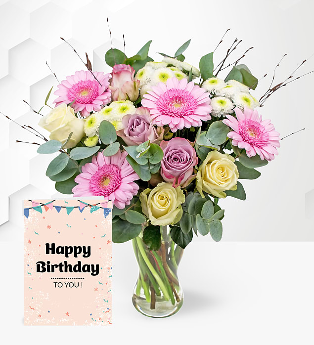January Bouquet with Card Medium