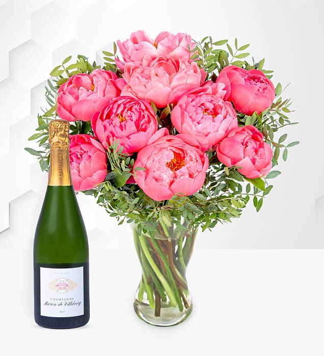 Summer Peonies with Champagne