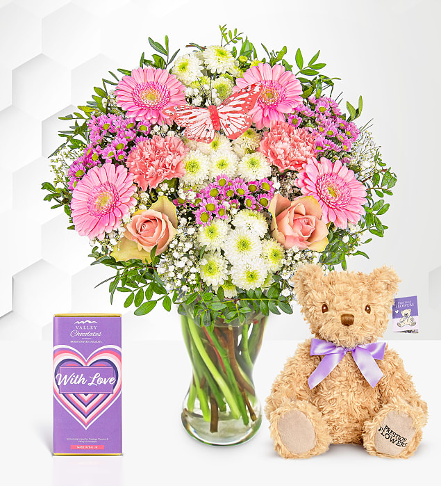 Pastel Meadow Teddy Joy Gift Medium