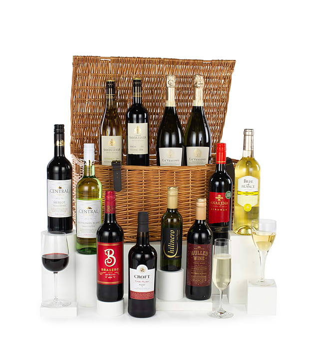 Twelve Wines in Wicker