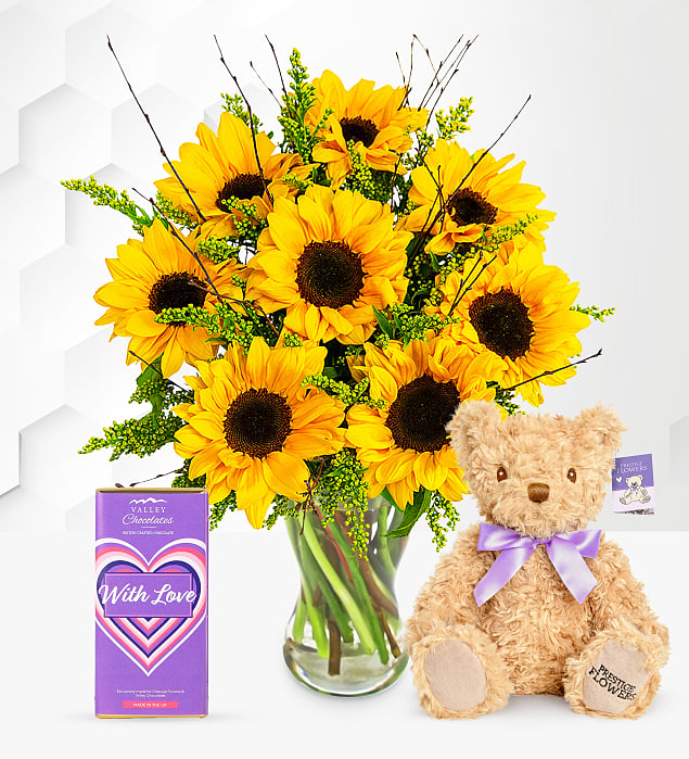 Sensational Sunflowers Teddy Joy Gift