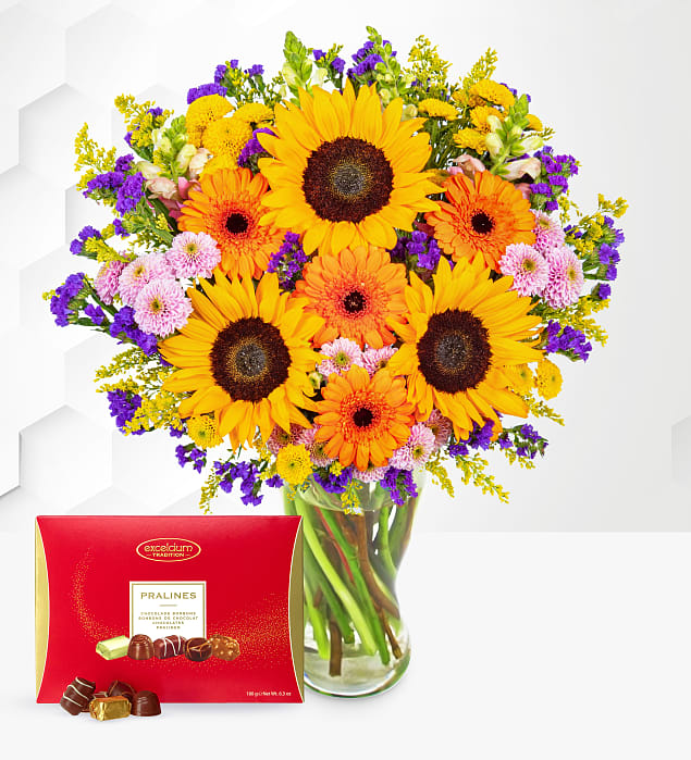 Brilliant Sunshine Bouquet with Chocolates 