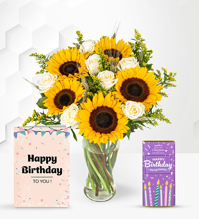 Radiance with Birthday Chocolate & Card