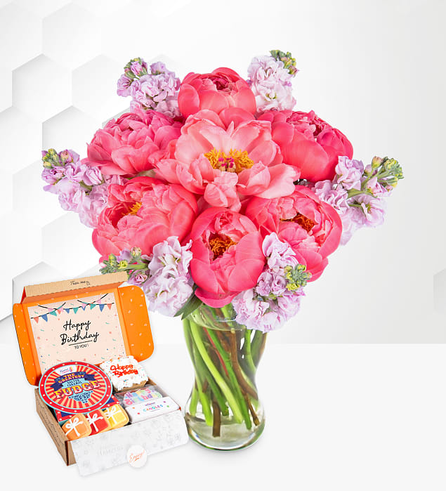 Paradise Peonies Birthday Deluxe Gift