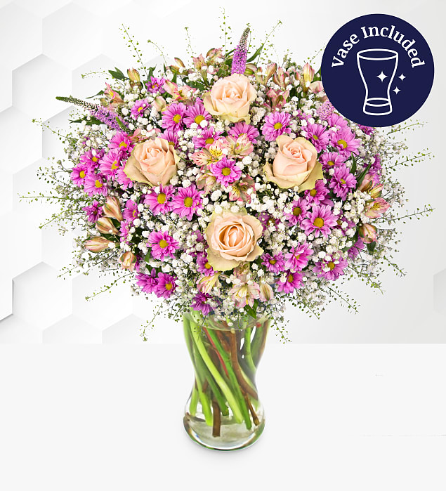 Pink Sunshine with Vase