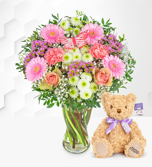 Pastel Meadow with Teddy Medium