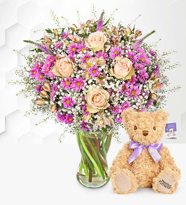 Pink Sunshine With Teddy Bear