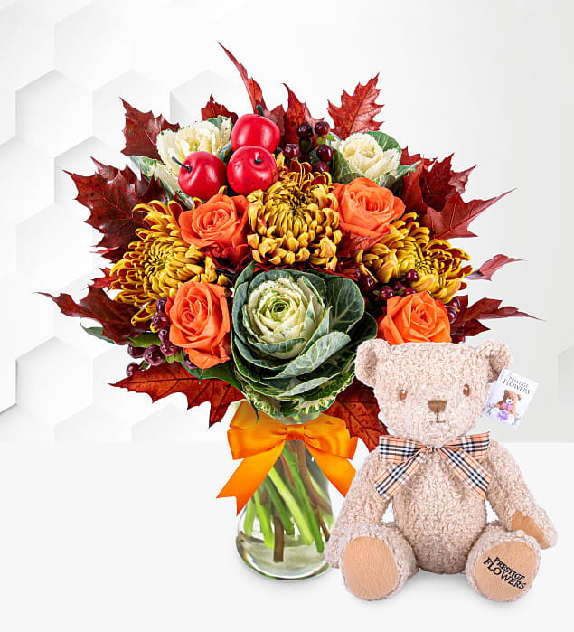 October Bouquet with Teddy