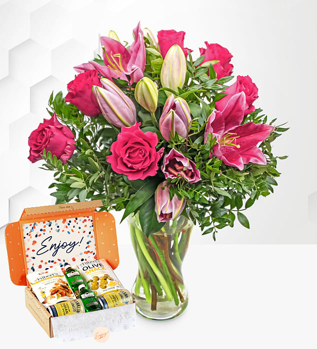 Rose and Lily with Gin Gift