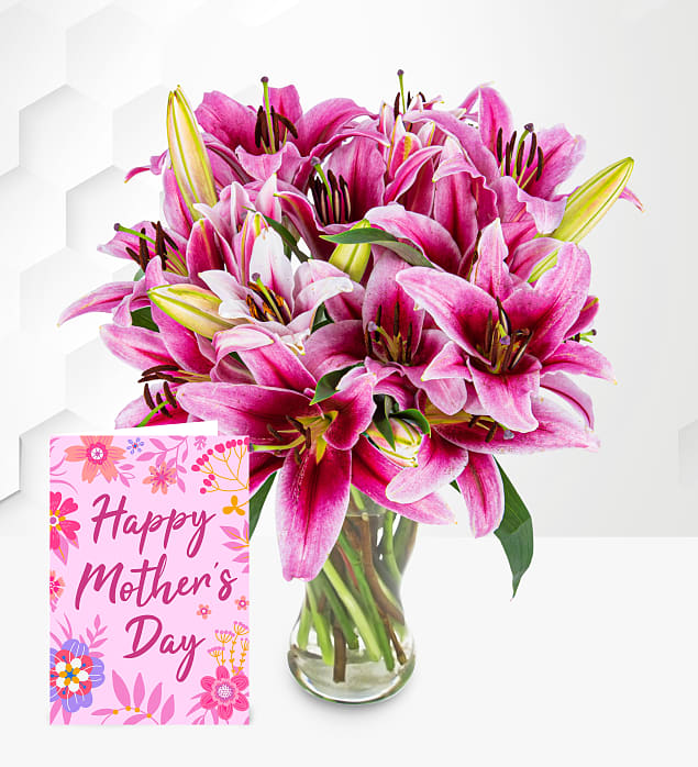 Stargazer Lilies with Card