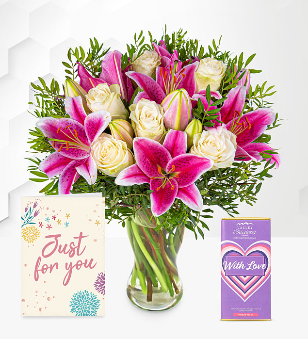 Pink Lilies & Roses Joy Gift