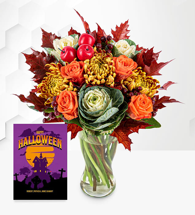 October Bouquet with Halloween Card