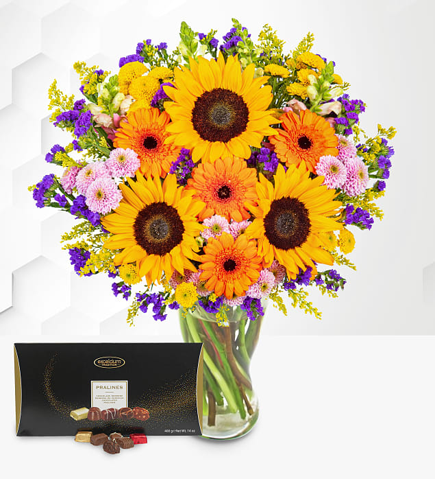 Brilliant Sunshine Bouquet with Chocolates 
