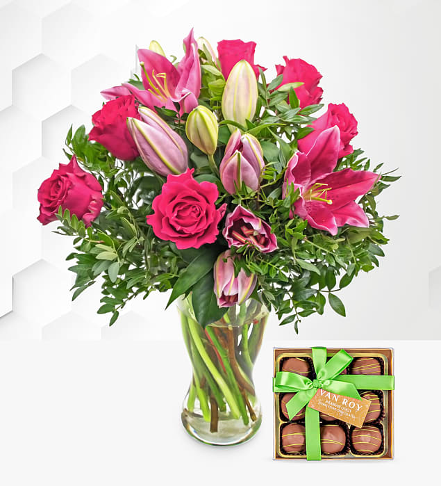 Rose and Lily with Dubai Chocolates