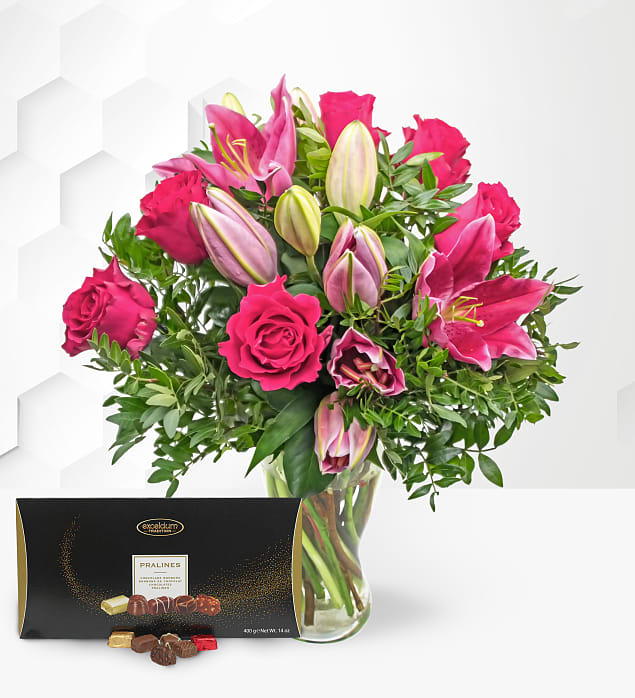 Rose and Lily with Chocs