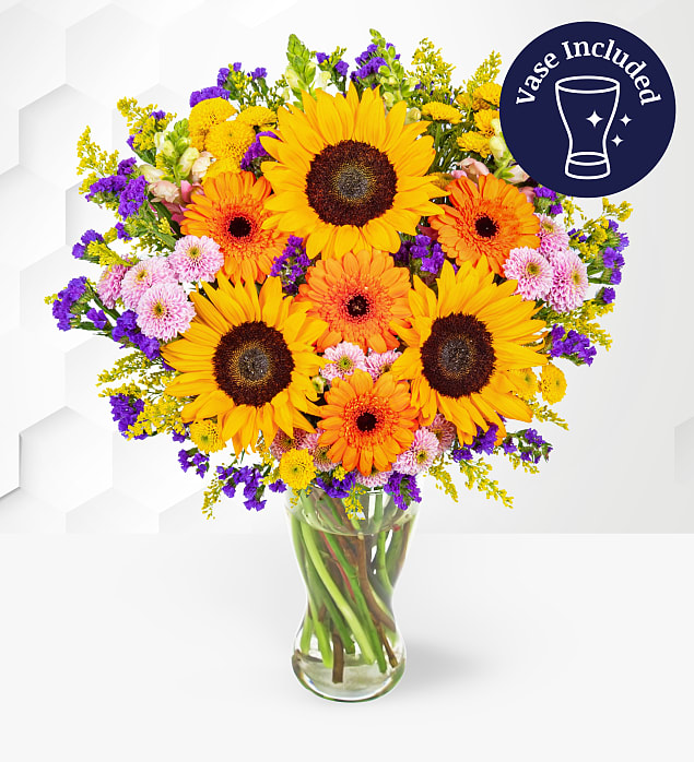 Brilliant Sunshine Bouquet with FREE Vase Medium