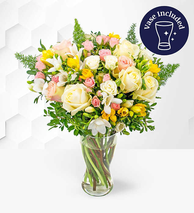 Rose and Freesia & FREE Vase Medium