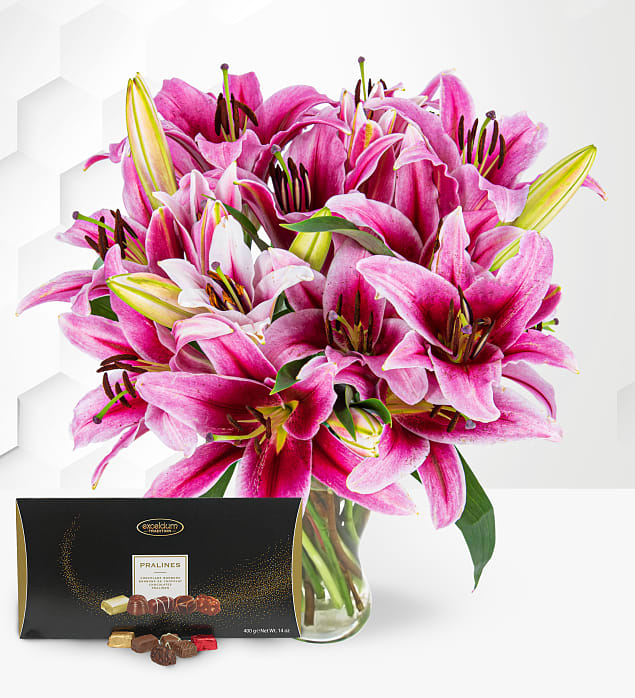 Stargazer Lilies with Chocs