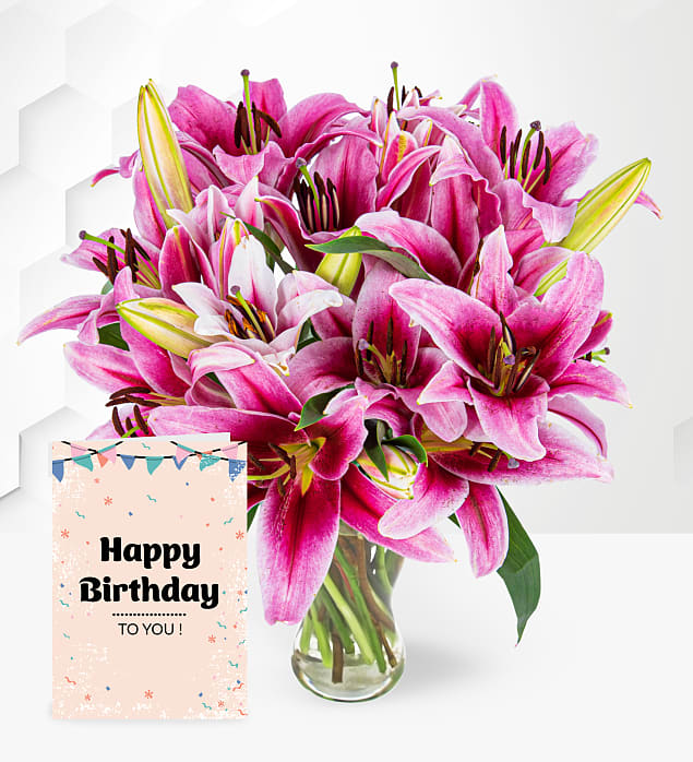 Stargazer Lilies and Card